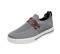 Chaussures de marche en maille respirante pour homme, chaussures de marche à enfiler à la mode, semelle plate, chaussures de trekking, chaussures antidérapantes et légères, chaussures basses en tissu