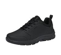 Chaussures de marche et de course à pied pour homme - Légères et confortables - Confortables - Respirantes - Chaussures compensées plates - Coupe classique, Noir , 42.5 EU