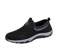 Chaussures de Marche Hommes Pied Large Homme Slip on Baskets Maille Tissée Lacets Air Cushioned Full Running Sports Gym Fitness Ourdoor Semelle Chute Zéro Chaussure Extérieur Intérieur
