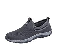 Chaussures de Marche Hommes Pied Large Homme Slip on Baskets Maille Tissée Lacets Air Cushioned Full Running Sports Gym Fitness Ourdoor Semelle Chute Zéro Chaussure Extérieur Intérieur