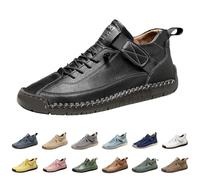 Chaussures de marche imperméables et antidérapantes pour femme - Légères et douces - Coupe large - Chaussures orthopédiques décontractées à lacets pour le tennis, la gym, le tennis, l'athlétisme, Noir
