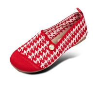 Chaussures de Marche Légères et Confortables Botte Compatible with Moto Homologué Jolies Ballerines pour Femmes, Chaussures Plates médiévales d'été pour Filles, Confortables en Velours,(Red, 39)