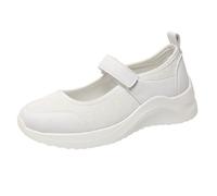 Chaussures de Marche Légères et Confortables Botte De Neige Fourrée Chaussures décontractées pour Femmes, à Semelles épaisses, tissées, Respirantes, à Crochets et, en, Grande Taille pour(White, 43)
