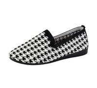 Chaussures de Marche Légères et Confortables Chaussure Hiver Chaude 2023 Automne Nouvelle Europe Et Les États- Commerce Extérieur Tête Ronde Plat Chaussures Femme Bouche Peu Profonde(Black, 40)