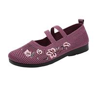 Chaussures de Marche Légères et Confortables Proposition de catégorie et Titre pour Une Chaussure décontractée féminine Chaussures d'été brodées à la Mode Confort Respirant(Purple, 38)