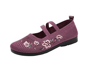 Chaussures de Marche Légères et Confortables Proposition de catégorie et Titre pour Une Chaussure décontractée féminine Chaussures d'été brodées à la Mode Confort Respirant(Purple, 38)