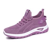 Chaussures de marche orthopédiques larges pour femme avec soutien de la voûte plantaire, baskets de course décontractées, chaussures de sport athlétiques, légères et respirantes à enfiler, violet, 38