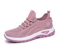 Chaussures de marche orthopédiques larges pour femme avec soutien de la voûte plantaire, baskets de course décontractées, chaussures de sport athlétiques, légères et respirantes à enfiler, rose, 38 EU