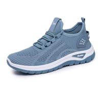 Chaussures de marche orthopédiques larges pour femme avec soutien de la voûte plantaire, baskets de course décontractées, chaussures de sport athlétiques, légères et respirantes à enfiler, bleu, 38.5