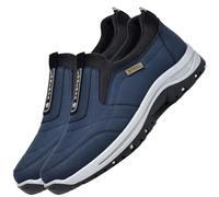 Chaussures de Marche orthopédiques pour Homme en Cuir Suédé résistantes à l'usure Respirantes et Bon Soutien de la voûte Plantaire de Course décontractées,Bleu,40/250mm
