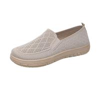 Chaussures de marche pieds nus pour femme - Élégantes - En mousse à mémoire de forme - Chaussures de jogging - Chaussures de fitness légères, beige, 40 EU