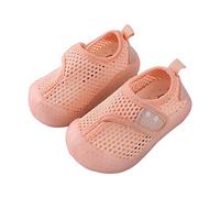 Chaussures de marche pour bébé garçon et fille - En maille douce et respirante - Semelle souple antidérapante, rose, 21 Months