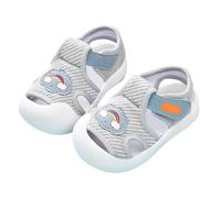 Chaussures de marche pour bébé pour hommes et femmes anti-coups de pied respirantes à porter sandales pour bébé de 1 à 3 ans et 6 mois Chaussures souples multicolores Sandales à glissière optionnelles