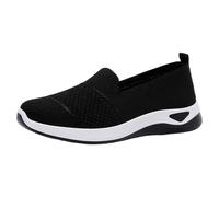 Chaussures de marche pour femme - Sans lacets - Chaussures orthopédiques - En mousse à mémoire de forme - Chaussures d'été antidérapantes et respirantes - Légères, Noir , 40 EU