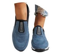 Chaussures de Marche pour Hommes, Chaussures de randonnée, Chaussures de Marche Confortables pour Hommes, Chaussures de Sport de Plein Pantoufle Homme Cuir Souple (Blue, 43)