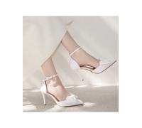 Chaussures de mariage à talons super hauts avec décoration de nœud, escarpins à bout pointu pour soirée formelle, chaussures de robe à talon aiguille antidérapantes pour le printemps/automne, Saint-Va