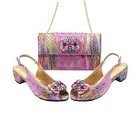 Chaussures de mariage africaines ornées de strass pour femme - Grande taille - Rose, 938 90 Pnnrk, 43 EU