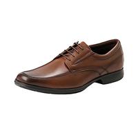 Chaussures de mariage classiques vintage Derbys à lacets Oxford à bout pointu en cuir à talon bloc antidérapant pour le bureau et les loisirs, marron, 43.5 EU