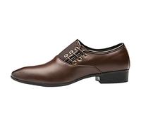 Chaussures de mariage élégantes pour homme - Chaussures en cuir Oxford Derby - Chaussures de costume classiques - Brogues - Chaussures basses respirantes en cuir synthétique - Chaussures basses à