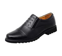 Chaussures de mariage formelles pour homme classique verni à lacets Oxfords bout uni en cuir souple talon bloc antidérapant décontracté pour rassemblements entre amis, Noir , 40 2/3 EU