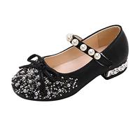 Chaussures de mariage pour enfants et filles - Chaussures pour fille - Avec perles et strass - Chaussures de princesse - Chaussures de danse - Chaussures d'école - Chaussures à talons bas - Chaussures