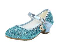 Chaussures de Mary Jane pour Filles Classiques Princesse Uniforme Rétro Chaussures Costume Basiques Basses Mary Jane Semelles Souples Confortables Shoes pour École Activité (Blue, 28.5 Little Child)