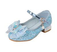 Chaussures de Mary Jane pour Filles Polyvalente et Confortable Charmantes Chaussure Élégantes et légères Basses Chaussures Semelles Souples Confortables Shoes pour Mariages et (Blue, 31 Little Child)
