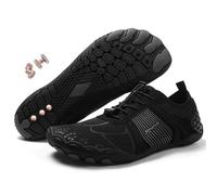 Chaussures de mise à la terre avec cuivre, chaussures de randonnée unisexes, chaussures pieds nus, chaussures d'extérieur imperméables, saines, antidérapantes et flexibles, Noir H08, 42 2/3 EU