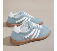 Chaussures de mode multifonctionnelles pour femmes, baskets décontractées à lacets plats avec bout rond et semelle en caoutchouc, coloris noir et kaki, chaussures d'accompagnement quotidien, tailles 3