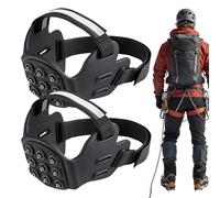 Chaussures De Montagne Et Crampons - Crampons À 9 Pointes Avec Bande Réfléchissante Pour Adhérance Glace Et Neige | Guêtres Crampon ICES Réglables Pour Randonnée, Escalade Déplacements Hivernaux | Équ