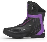 Chaussures De Moto avec Coussin D’engrenage, Streetbike High Top Ankle Support Bottes De Moto pour Hommes, Chaussures De Moto Imperméables Tout-Terrain Décontractées, Purple, 40 EU