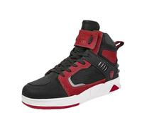 Chaussures de moto for hommes, chaussures planche course cuir suédé mode chaussures motard chaussures motard hors route bottes moto professionnelles protection contre les chocs 37-46 ( Color : rouge ,