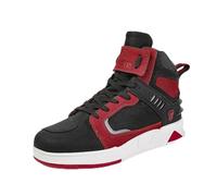 Chaussures de moto for hommes, chaussures planche course cuir suédé mode chaussures motard chaussures motard hors route bottes moto professionnelles protection contre les chocs 37-46 ( Color : rouge ,