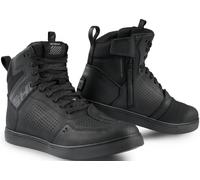 SHIMA REBEL 2.0 Chaussure Moto Homme Cuir Imperméable Homologué Sneakers Protection Chevilles Fermeture Éclair Latérale Semelle Antidérapante Basket Été Trail Bottes (Hommes, Imperméable Noir, 43)