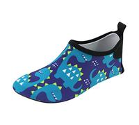 Chaussures de natation pour enfants, fines et respirantes, motif parc aquatique, semelle en caoutchouc, chaussures de plongée avec ajustement flexible, construction antidérapante, chaussures