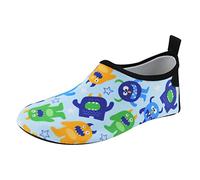 Chaussures de natation pour enfants, fines et respirantes, motif parc aquatique, semelle en caoutchouc, chaussures de plongée avec ajustement flexible, construction antidérapante, chaussures