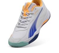 PUMA Mixte Nova Smash Chaussure de Tennis, White-Vivid Blue-Heat Fire Black, 41 EU