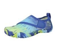 Chaussures de pataugeoire de Plage à Semelles Souples Confortables pour Enfants, Chaussures de Natation de Fitness à Double Usage en Plein air Baskets Fille Vert Baskets Bout Cap (Blue, 36 Big Kids)