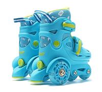 Chaussures de patinage à roulettes - Bottes de sport de 30,5 cm | Patins en maille PU - Chaussures à roulettes réglables à double rangée pour enfants avec boucle de sécurité et doublure en mousse à