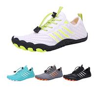 Chaussures de plongée pour homme - Chaussures de plage pieds nus - Séchage rapide - Respirantes - Légères - Avec sangle élastique - Chaussures aquatiques en maille, bleu ciel, 42 1/3 EU