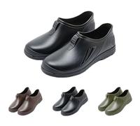 Chaussures de pluie à enfiler pour femme - Bottines Chelsea courtes imperméables - Multifonctionnelles - Bottes de jardinage antidérapantes - Bottines de travail mi-mollet, Noir , 36 2/3 EU