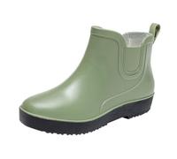 Chaussures de pluie confortables en caoutchouc pour homme et femme - Larges pieds élastiques - Bottes de jardin d'été - Bottes de pluie confortables - Bottes de travail robustes et imperméables, vert