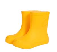 Chaussures de pluie courtes antidérapantes et imperméables en silicone avec semelle épaisse - Chaussures légères pour femme pour le camping, les activités aquatiques et le quotidien, Jaune 04, 34 EU