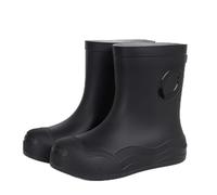 Chaussures de pluie courtes antidérapantes et imperméables en silicone avec semelle épaisse - Chaussures légères pour femme pour le camping, les activités aquatiques et le quotidien, 02 noir., 34 EU