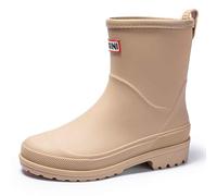 Chaussures de pluie élégantes 2026 pour femme, parfaites pour la saison des pluies. Bout fermé. Semelle plate confortable et polyvalente. Idéales à combiner avec des imperméables., kaki, 37 EU