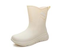 Chaussures de pluie élégantes pour femmes avec semelle robuste pour usage extérieur confortable et sécurité antidérapante (Beige, 37)