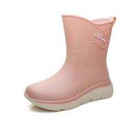 Chaussures de pluie élégantes pour femmes avec semelle robuste pour usage extérieur confortable et sécurité antidérapante (Orange, 38)