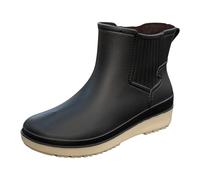 Chaussures de pluie pour femme | Chaussures de pluie pour femme Version coréenne Couleur unie Mode Tube court Chaussures aquatiques pour extérieur et temps humide