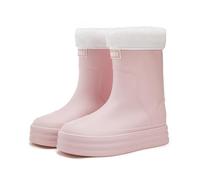 Chaussures de pluie pour femmes Vêtements d'extérieur Cent Cordon de serrage polyvalent Bouche rembourrée Housse en polaire amovible Fond épais Confortable Chaussures de cuisine antidérapantes Bottes