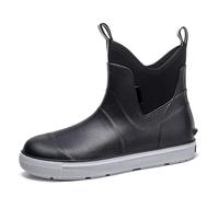 Chaussures de pluie pour homme - Chaussures de randonnée pour temps humide - Semelle en caoutchouc légère et antidérapante, Noir , 42 EU